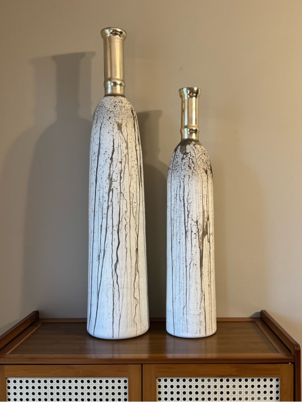 Coco Vases by Elk Home Deco White Gold Ceramic glass Floor Vases oversized